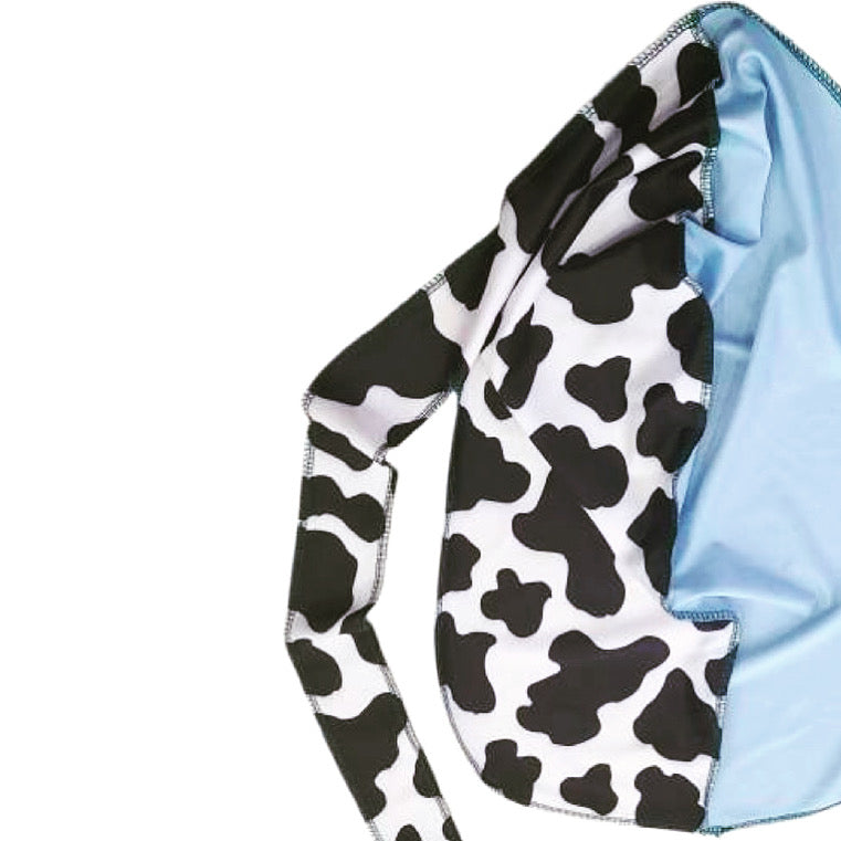 Wave Check Cow Print Durag