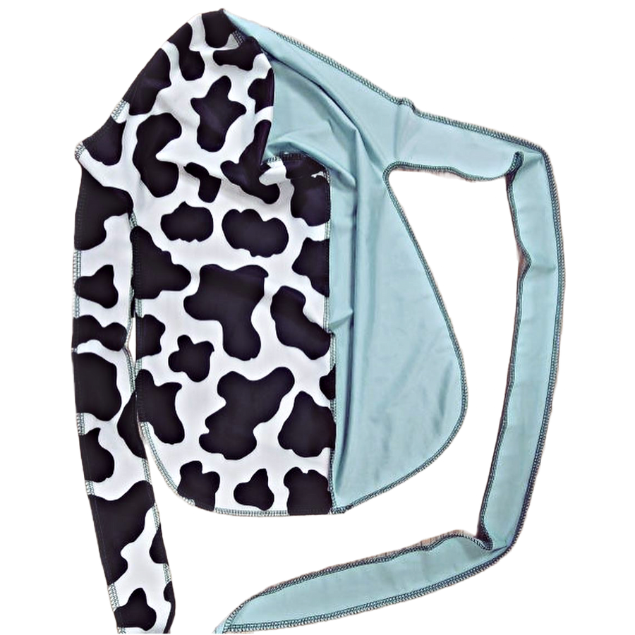 Wave Check Cow Print Durag